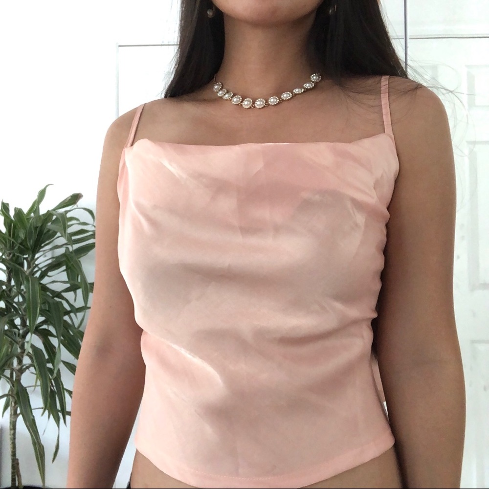 NWT Nasty Gal Cowl Neck Shimmer Cami